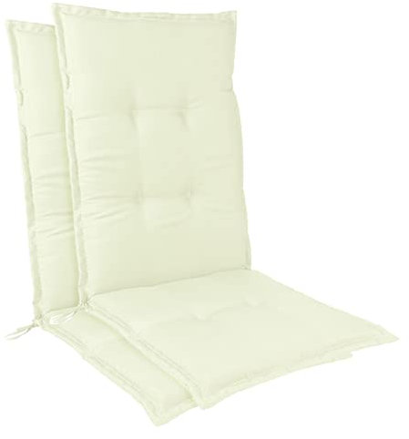 ZOYIEP 2 Set Hochlehner Auflagen,Stuhlauflage Sitzpolster Wasserdicht Sitzkissen Gartenstuhlauflagen,Sitzauflagen Hochlehner Gartenmöbel Gartenstuhl Kissen (Beige)