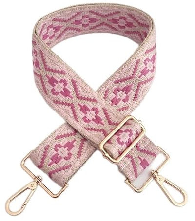 PTNKUIIY Verstellbarer Schulterriemen 5CM, 80-130cm Bunt Taschengurt Schultergurt Ersatzgürtel Tragegurt Umhängegurt für Handtaschen für Damen Herren, Mädchen DIY Zubehör für Tasche,Rosa