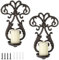 BSTKEY Set of 2 Cast Iron Wall Mounted Hanging Candle Sconce, Emblem Shape Rustic Decorative Tealight Candle Holder Stand Wall Pillar Candlestick Holder Sconce