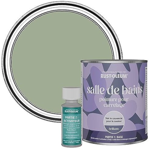 Rust-Oleum Green Water-Resistant Bathroom Tile Paint in Gloss Finish - Bramwell 750ml