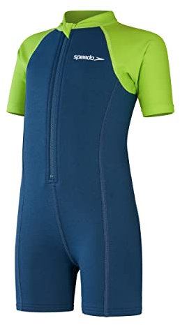 Speedo Learn To Swim Essential Wetsuit Bañador Niños, Harmony Blue/Green Lizard, 9-12 M