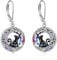 VONALA Mond Katze Ohrringe Hängend Sterling Silber, Keltisch Kristall Schmuck Geschenke für Damen und Mädchen (Violett)