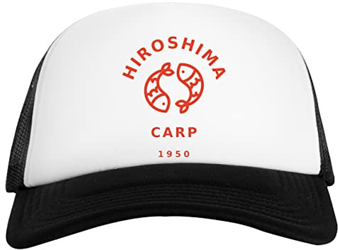 Hiroshima Carp Japanese Baseball Weiß Schwarz Unisex Baseball Cap White Black