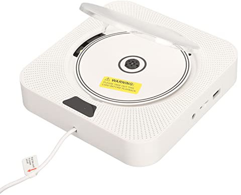 Tragbarer CD-Player mit Bluetooth, Wandmontierbarer CD-Musik-Player Home Audio Boombox mit Fernbedienung, Unterstützt AV, SD, USB, CD, CD R, CD RW, MP3, WMA