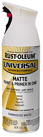 Rust-Oleum 376725 Universal All Surface Spray Paint, 12 oz, Matte Farmhouse White