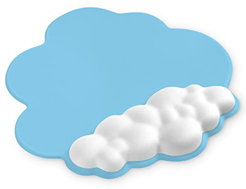 Attack Shark Tapis de souris Cloud Repose-poignet,Tapis de souris Ergonomique,Base Antidérapante pour un Contrôle Confortable et Précis,Tapis de jeu avec Surface Lisse pour Taper ou Jouer- Bleu/Blanc