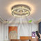 Ceiling Fan with Lighting 36W Lamp with Fan Modern Crystal LED Ceiling Fan with Remote Control, 6 Speed Wind Ceiling Light for Bedroom, Living Room