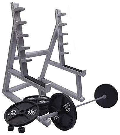 Rosixehird Squat Rack Stifthalter, Langhantel Stiftehalter, Schreibtisch Ornamente mit Langhanteln, Langhantel Rack Stiftaufbewahrung für Zuhause, Schreibtisch Display, Büros (Stifthalter+Hantel)