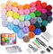 45 Farben Nadelfilz Set, Filz Starterset Filzwolle Nadelfilzen Set mit Filznadeln und Aufbewahrungstasche, Filzwolle Werkzeu für Filzwolle Trockenfilzen DIY Handwerk