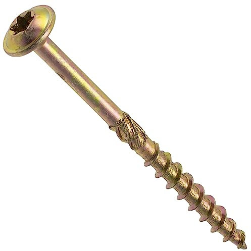 AERZETIX - C67439 - Lot de 50 Vis à bois Ø4x50mm à tête large bombée - à empreinte étoile Т20 - en acier zingué - menuiserie, contreplaqués, agglomérés, mélaminés