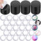 Outus 96 Sets Kühlschrankmagnete für DIY Bastelsets Runde Magnetscheiben mit klarer Kuppel Cabochons Glasmagnete Scheiben für Weihnachten Kühlschrank Büro Schließfach Whiteboard Geschenk (3,6 x 3,6