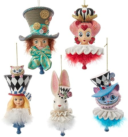 Holly Hats™ Alice im Wunderland Hut-Ornamente, 15,2 cm, je 5 Stück Sortiert