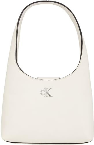 Calvin Klein Jeans Women MINIMAL MONOGRAM A SHOULDERBAG, Creamy White, One Size