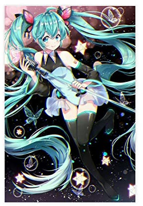 OWNPET Anime Girl Hatsune Miku 7 Leinwand-Poster, Wandkunst, Dekor, Bild, Gemälde für Wohnzimmer, Schlafzimmer, Dekoration, ungerahmt, 30 x 45 cm