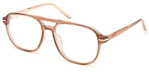 Pro Acme Blue Light Blocking Brille - Übergroße quadratische Brille mit 70er Jahre Rahmen für Frauen Männer Computerbrillen 7202A(Rosa)