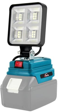 AUTOJARE 3 zoll Akku Lampe Für Makita 18v 40W Kabellose Flutlichter Lampe mit 2 USB-Aufladung Tragbares Led Arbeitsleuchte für Autoreparatur, Heimbeleuchtung, Camping, Angeln (kein Akku)