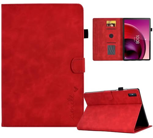 AsWant Hülle für Lenovo Tab M10 10.1 2019 TB-X505L/TB-X505F/TB-X605L/TB-X605F- Senior PU Leder Ultradünn Schutzhülle Kompatibel mit Lenovo Tab M10 (Rot)