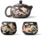 Hormsdar Handgefertigtes Zisha-Teeset, Drache und Phönix, farbwechselnd, Violett, Ton, Kung-Fu-Teekanne, Geschenk für Teeliebhaber (Teekanne + 2 x Teetassen)