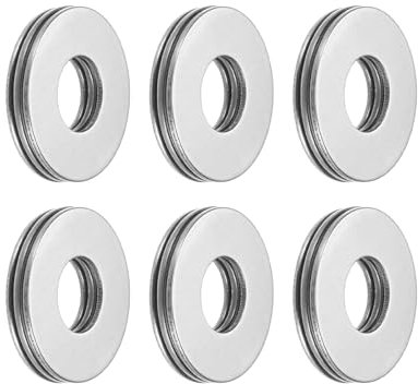Kozelo 6 Stück AXK1024 Axialnadellager - [10 mm Bohrung x 24 mm Außendurchmesser x 2 mm Dicke] Lager mit 65Mn Unterlegscheiben für Förderanlagen, Chromstahl