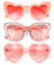 3 Stk Pinke Sonnenbrille Damen Set, Herz Sonnenbrille Rosa Pailletten Sonnenbrille Retro Herzen Sonnenbrille, 90er Brille Party Brille Lustige Sonnenbrille Party Herzbrille Pink für Karneval Party