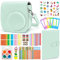 Eurhomewit Sofortbildkameras Zubehör Set für Fujifilm Instax Mini 12, Enthält Tasche für Instax Mini 12 / Fotoalbum/Fotorahmen/Filte/Cartoon Aufkleber/Grenzen Eck Aufkleber - Mint Green