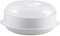 Generic Microwave Steamer Round Steam Cooker with 1 Tier, Microwave Food Steamer with Lid, BPA Free, White, Plastic, Round, Healthy Cooking, Medium