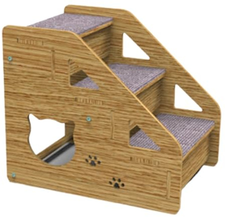 Bettstufe für Hunde, 3-stufige Hundetreppe für mittelgroße und kleine