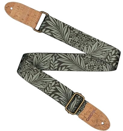 CASCHA Ukulele Gurt, vegan - Olive Jungle - Verstellbarer und komfortabler Ukulelengurt aus umweltfreundlichen Materialien, langlebig und stylisch, passt zu allen Ukulelen, ideal für alle Spieler