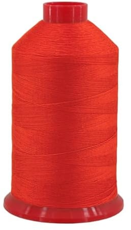 Filo da cucito robusto 30 per jeans non cerato per cuciture resistenti, filo da cucito per sellaio, filo per pelle, filo per trapunta, filo per occhielli e spago, 875 metri (Rosso puro)