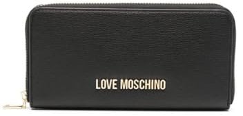 MOSCHINO Portafoglio donna Love zip around ecopelle nero A25MO07 JC5700 NERO