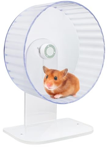 BroPetAssistant Leise Hamster-Trainingsräder - Vollständig Transparente, Höhenverstellbare Laufräder für verschiedene Kleintiere (groß)