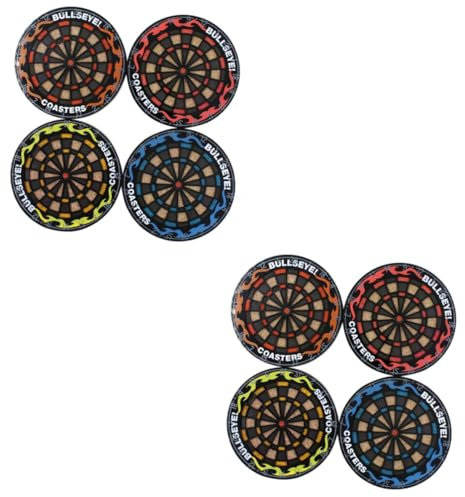 Cabilock 8 STK Tassenmatten waschbare Tischsets Platzdeckchen Untersetzer Cup-Pad-Matte Kork Tischsets Bierdeckel dartpfeile Tassenpolster Dartscheibe Tasse Matte Dartscheibe Getränkematte