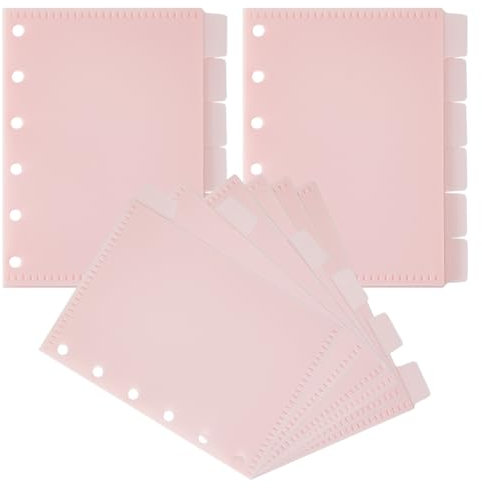 SUPERFINDINGS 18 Blatt A7 Bindertaschen 11.4x9.1cm Rosa 6 Ring Loseblatt Notizbuch Nachfüllungen Wasserdichter Reißverschluss Budget Umschläge Beutel Indexteiler Mit Registerkarten