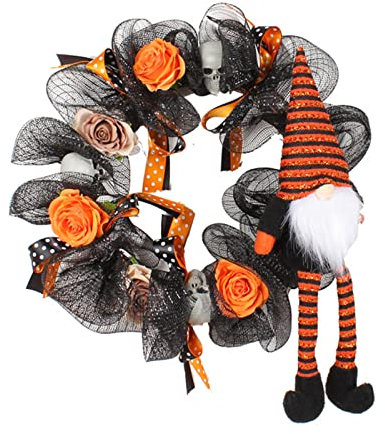 YENVWG Per Creativo Flora Senza Volto Vecchio Uomo Decorazioni di Halloween Per Porta D'ingresso Finestra Giardino Appeso