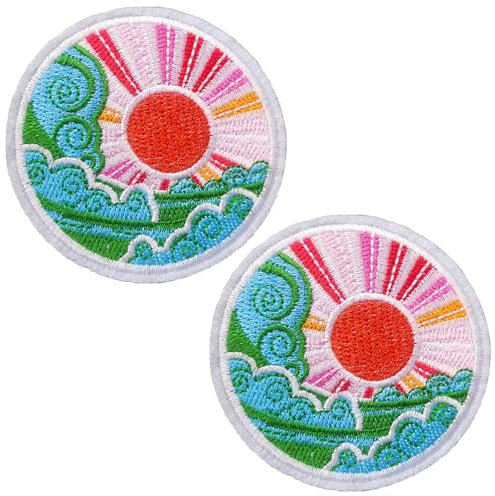 BPA 2 Stück Aufnäher Patches, Patches zum Aufbügeln, Rund, Patch, Bügelpatch