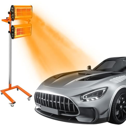 ACROSSPART Infrarot Lacktrockner Infrarot Heizstrahler mit Standgerät Infrarotstrahler für Autolackierung Infrarotstrahler Heizstrahler Infrarot Lampe mit Timer 0–30 min