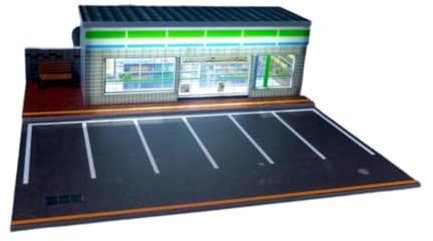 Luwecf 1:64 Parkplatz mit LED, Modellgarage für Sammler, Diorama für Autos, B