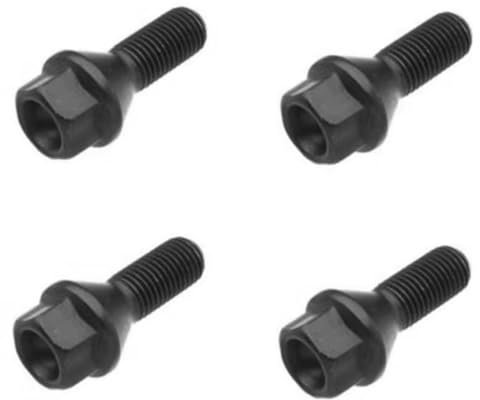 NNBINK boulons Roue Compatible avec BMW pour E30 E36 E46 4 Pièces Boulon De Roue Noir Écrou De Roue Écrou De Pneu De Voiture Goujons De Roue Écrou De Roue Boulons De Pneu De Voiture OEM : 36136781150