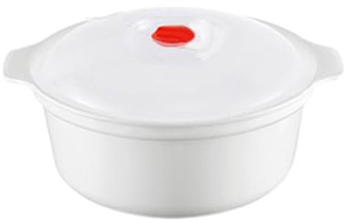 FGUUTYM Microwave Bowl with Lid Heating Dish Noodle Bowl Storage Plate Soup Bowl with Handle Easy to Store Microwave Cookware Kitchen College Dorm Cooking Utensils Made of Silicone (Red, One Size)