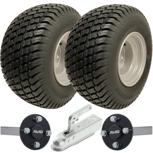 Parnells 18x8.50-8 ATV-Gras-Anhänger-Kit, Wanda P332 Räder, 750kg Traglast | 4 PR, 375kg Traglast je Rad bei 22psi, 7,1mm Profiltiefe, E-geprüft, 60mm Felgen-Mittelloch