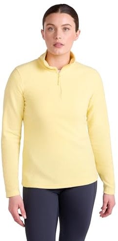 Mountain Warehouse Camber Half Zip Women's Fleece - Lightweight, Warm & Cosy Half Zip Sweatshirt Top - Best for Camping, Outdoors, Travelling & Hiking Pale Yellow M