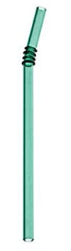 Glass Straws, Reusable Drinking Straws, Colored Transparent Clear Straws, for Smoothies and Cocktail(Dark Green)