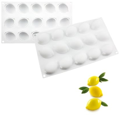 Stampo in silicone a forma di limone, stampo in silicone per dessert al limone mousse, 29,7x17,5x2,8 cm, stampo francese per dessert e torte a forma di frutta, decorazione per torta mousse, per la