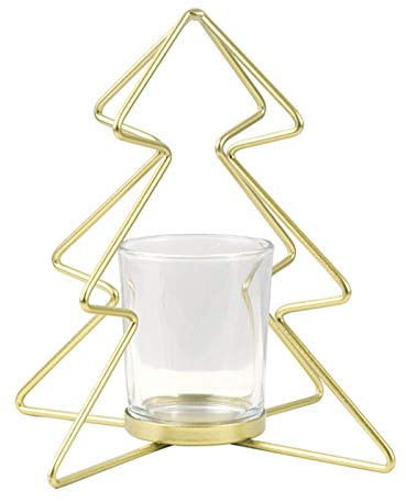 Portacandele in ferro per albero di Natale, 3 pezzi, bianco