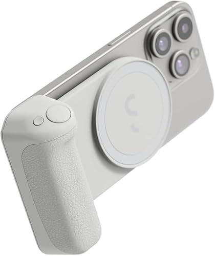 ShiftCam SnapGrip Essential – Magnetic Phone Grip with Wireless Shutter Button – Camera Grip and Tabletop Dock – Compatible with iPhone and Android - Portable Accessory for Content Creation – Stone
