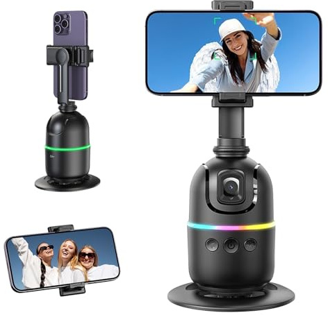 Anluomania Auto Face Tracking Stativ, 360 Video Stabilisator, Gimbal-Stabilisator, Intelligente Handyhalterung, Auto Face Tracking Tripod, Gestensteuerung, für Vlog, Live-Streaming, Videoaufnahme