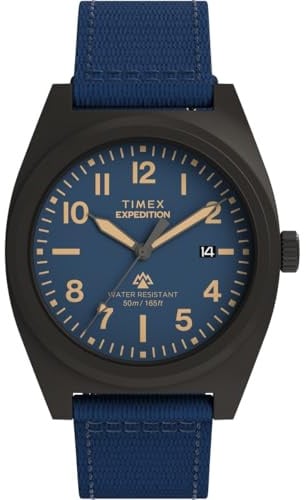 Timex Expedition Capstone TW2Y18200 - Orologio al quarzo da Uomo, 39 mm, Con cinturino in materiale ecologico blu Con quadrante blu