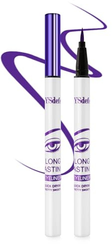 Matte Liquid Eyeliner Wasserfest, Purple Eyeliner Pen, Hochpigmentiert und Langanhaltend, Wischfest, Schnell Trocknend, für Täglichen Gebrauch und Festival Farbmalerei Make Up, Veganer-05 Lila