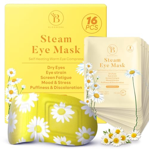 Antifaz de Vapor para Ojos con Manzanilla, Autocalefactable, 16 Uds