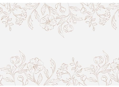 Tischläufer 40x500cm Vliesstoff - Deko Tischband für Feiertage - Tischdekoration Hochzeit Ostern Taufe Kommunion - Tafelläufer als Party Dekoration - Vliesband mit Blumenmuster in Ivory Beige